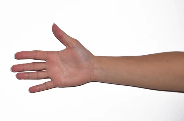Wyciągniętej ręki z otwartej dłoni — Zdjęcie stockowe