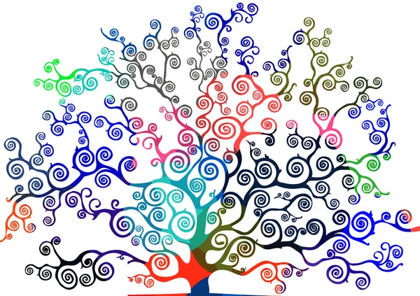 Desenho de uma árvore com folhagem rabiscada — Fotografia de Stock