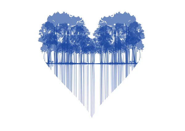 Árvores em forma de coração — Fotografia de Stock