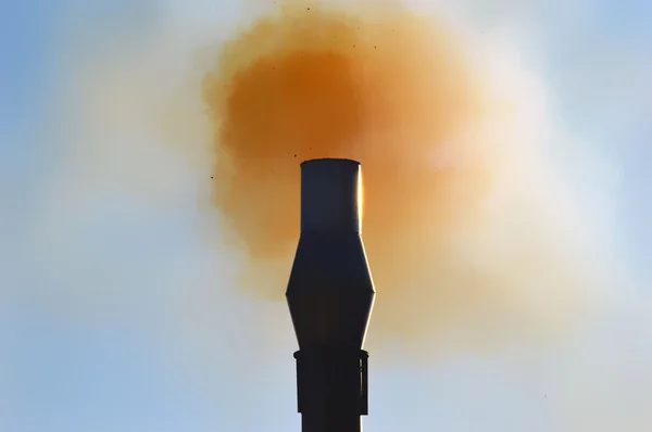 Smoke from chimney — Stock Photo, Image