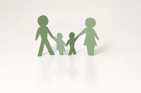 Green paper family — Stock Photo, Image