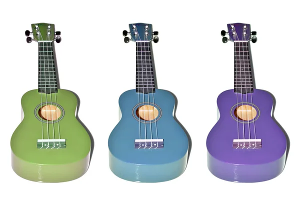 Färgglada ukulele trä — Stockfoto