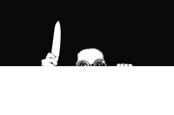 Дівчина-вбивця з ножем — стокове фото