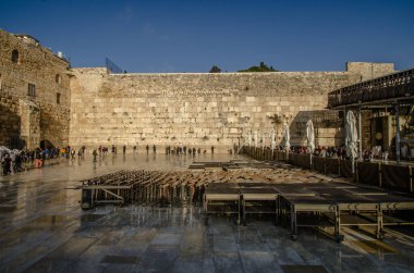 Jerumalim 'in batı duvarının panoraması.