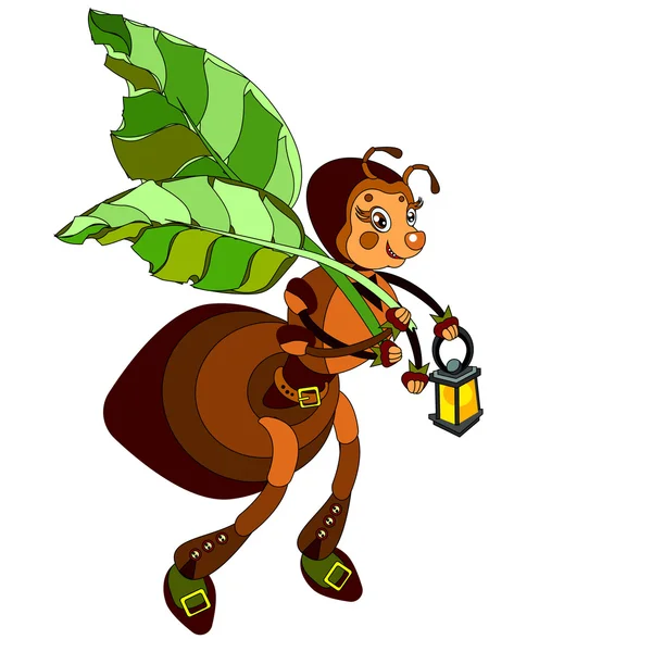 bir yaprak beyaz bir arka plan üzerinde tutarak karınca