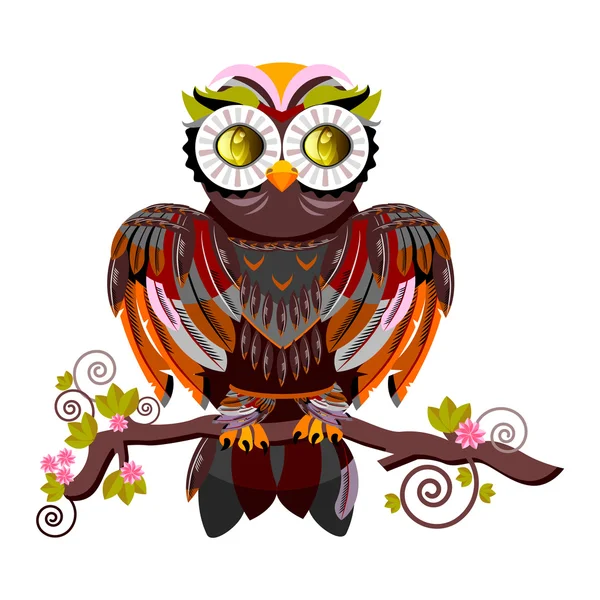 Beyaz bir arka plan üzerinde dekoratif baykuş