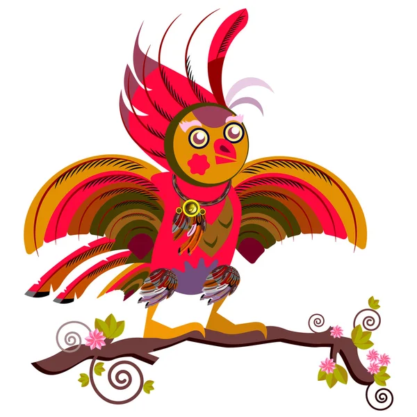 Beyaz bir arka plan üzerinde dekoratif kuş