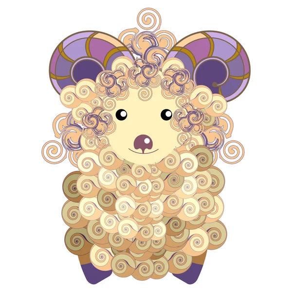 Beyaz bir arka plan üzerinde sevimli kuzu