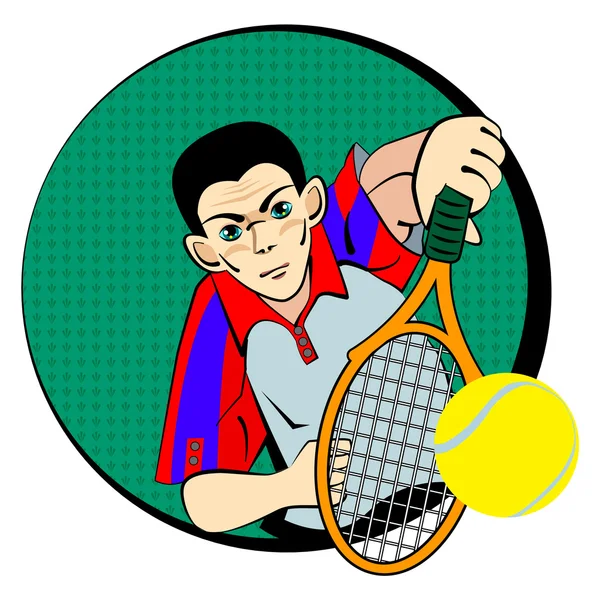 Jucător de tenis. simbol vectorial — Vector de stoc