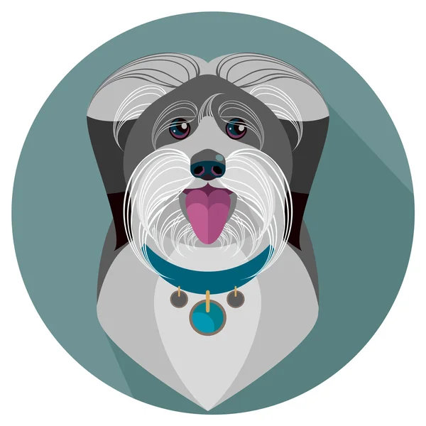 Bobtail köpek yüzlü - vektör çizim