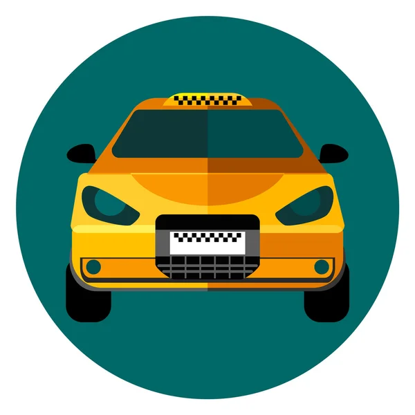 yeşil bir daire içinde sarı taksi araba