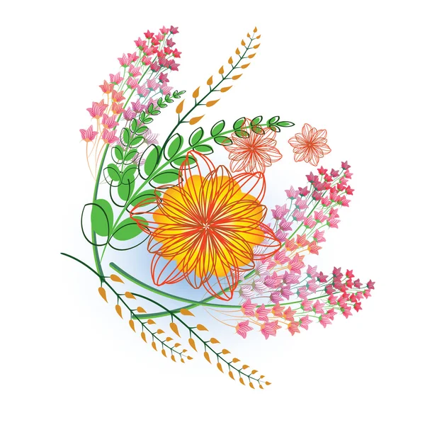 Beyaz arkaplanda çiçekler