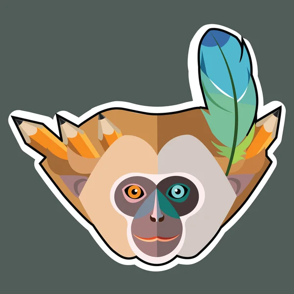 Maymun çıkartmaları ve maymun etiket tasarımları