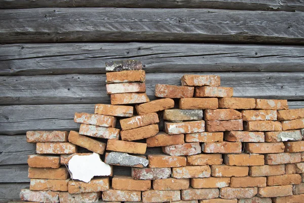 Background of wood and brick wall texture