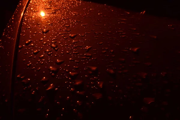 Water Droplet Car Hood — Stock Photo, Image