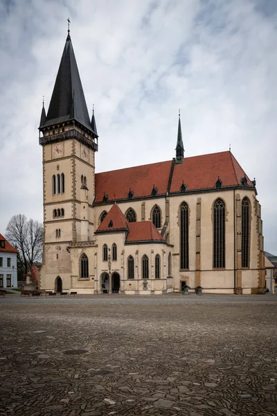 Aegidius Basilika Mitten Stora Torget Bardejov Slovakien Staden Bardejov Unescos — Stockfoto