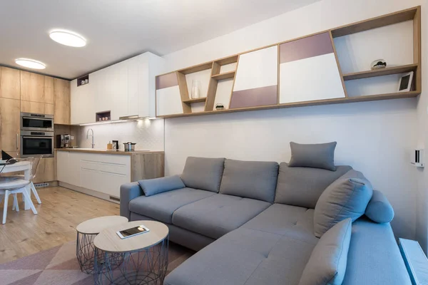 현대식 아파트에 거실의 — 스톡 사진