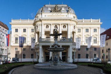 BRATISLAVA, SLOVAKIA - 8 Ocak 2020: Slovak Ulusal Tiyatrosu Bratislava, Slovakya