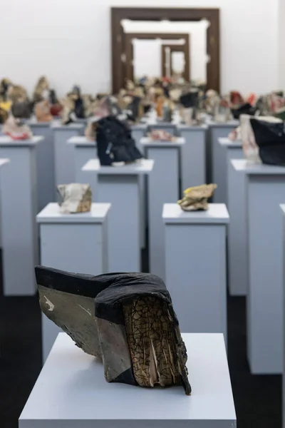 Bratislava Slovakia Jan 2020 Sculptures Installations Made Out Countless Books — Stock Photo, Image