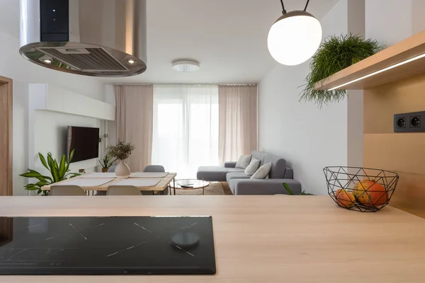 Keuken Woonkamer Modern Appartement — Stockfoto