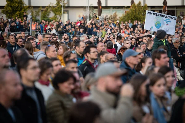 Bratislava Slovakien Sep 2019 Regeringsprotest Äger Rum Frihetstorget Slovakiska Protester — Stockfoto