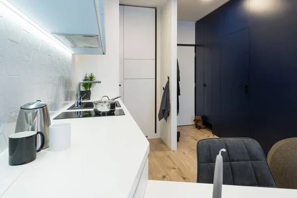 Moderne Keuken Interieur Van Klein Appartement — Stockfoto