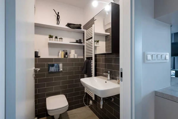Interior Baño Moderno Con Ducha — Foto de Stock