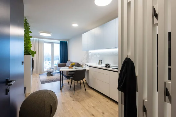 Moderne Keuken Interieur Van Klein Appartement — Stockfoto