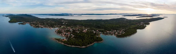 Veduta Aerea Dell Alba Sull Isola Ugljan Croazia — Foto Stock