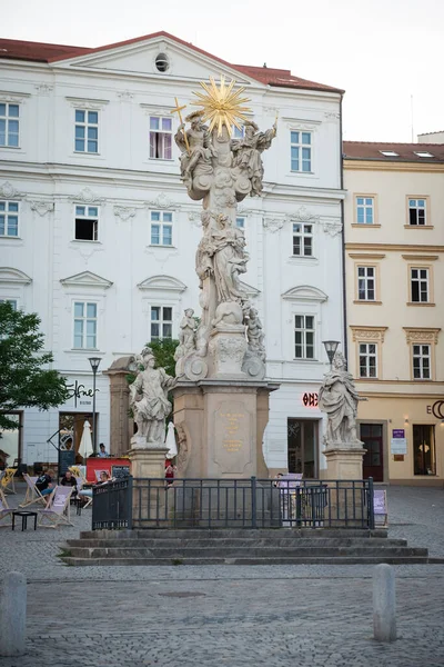 Brno Czech Republic Jul 2019 Holy Trinity Column Vegetable Market — Stock Photo, Image