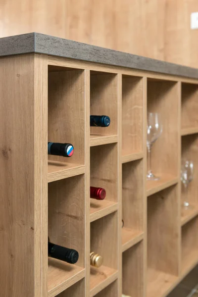 Wine cabinet in modern kitchen interior