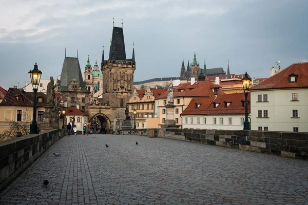 Стара Прага Вигляд Карлового Мосту Рано Вранці Чеська Республіка — стокове фото