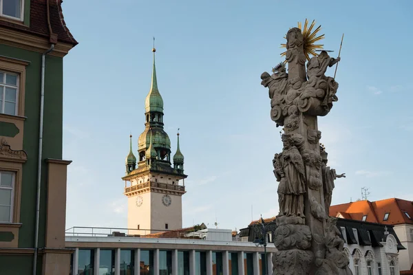 Свято Троицкая Колонна Башня Староместской Ратуши Брно Чехия — стоковое фото