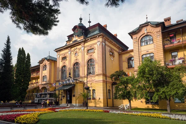 Bardejov Spa Eslovaquia Julio 2019 Hotel Astoria Histórico Dominante Bardejov — Foto de Stock