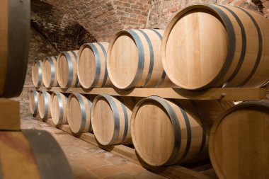 Geleneksel mahzende depolamak için şarap fıçıları