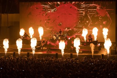 BRATISLAVA, SLOVAKIA - NOV 13, 2018: Nightwish, the Finnish symphonic metal band, performs a live concert at the Decades: Europe 2018 Tour in Bratislava, Slovakia