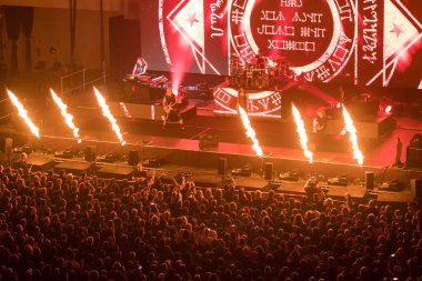 BRATISLAVA, SLOVAKIA - NOV 13, 2018: Nightwish, the Finnish symphonic metal band, performs a live concert at the Decades: Europe 2018 Tour in Bratislava, Slovakia