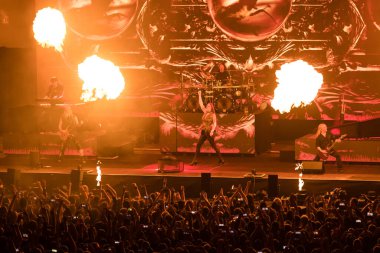 BRATISLAVA, SLOVAKIA - NOV 13, 2018: Nightwish, the Finnish symphonic metal band, performs a live concert at the Decades: Europe 2018 Tour in Bratislava, Slovakia