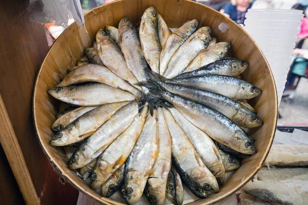 Arenque Salgado Mercado Rua Ilha Maiorca Espanha — Fotografia de Stock