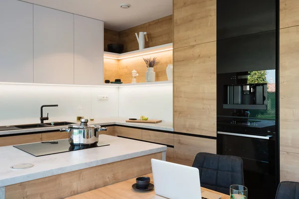 Interior Cocina Moderna Una Casa — Foto de Stock