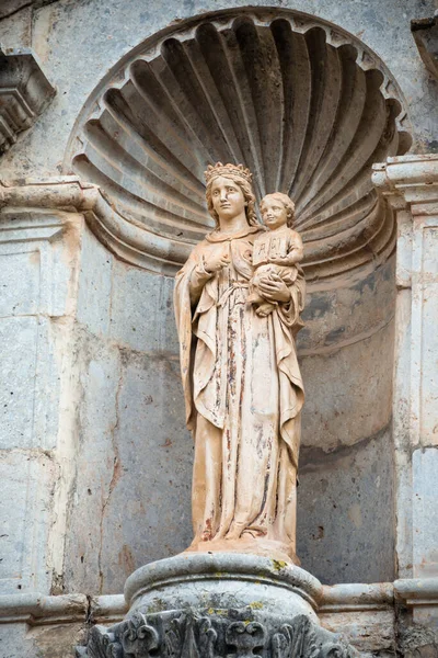 Lluc Mallorca España Octubre 2018 Detalle Escultura Virgen María Santuari — Foto de Stock