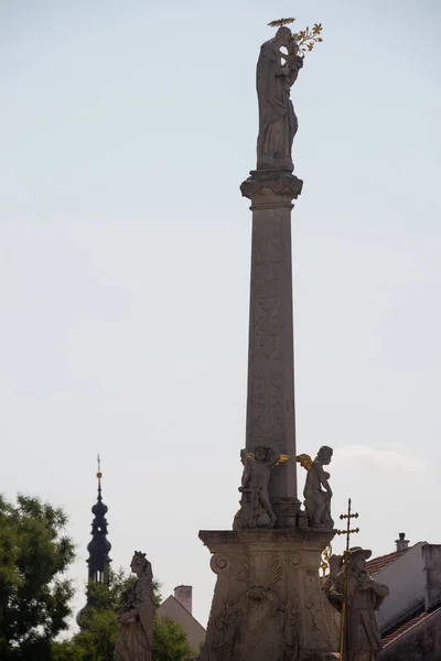 Silhouette of St. Joseph baroque column in Trnava, Slovakia