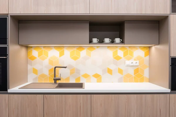 Detail Worktop Contemporary Kitchen — Stok Foto