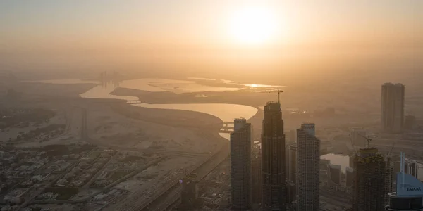 Dubai Оае Лютого 2018 Дивлячись Вниз Від Бурдж Халіфа Віддалений — стокове фото