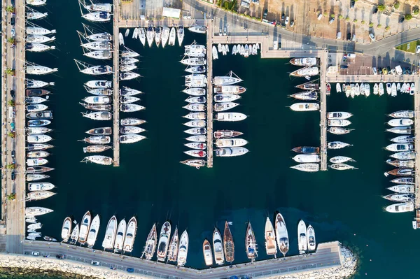 Aerial View Boats Yachts Marina Portisco Sardinia Italy — 스톡 사진