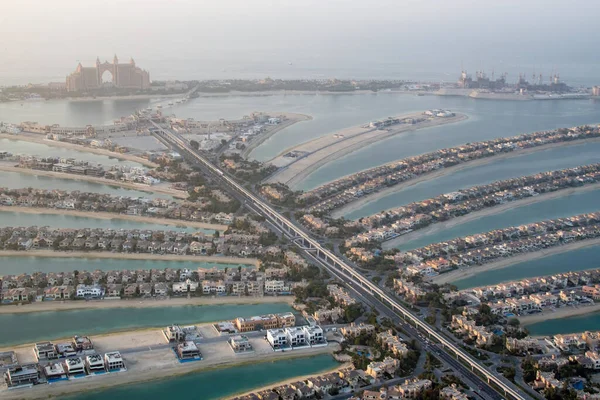 Аерофотознімок Пальми Jumeirah Dubai Uae Dusk — стокове фото