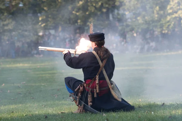 Bratislava Slovakia Sep Fight Annual Enactment Baroque Battle Pressburg Bratislava — Stock Photo, Image