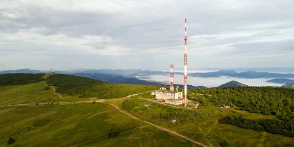 Aerial View Broadcasting Tower Krizava Top Martinske Hole Hills Slovakia — Stock Photo, Image