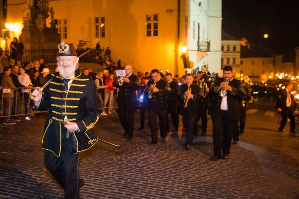 Banska Stiavnica Slovakia Sep 2017 Salamander Days Parade Mining Tradition — Foto Stock