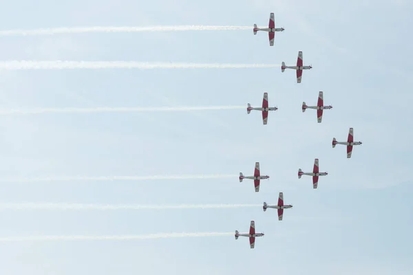 Sliac Slovakia August Sliac Slovakia August Flight Swiss Aerobatic Team — 图库照片